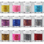 Kehakoorijad,Valik Glitter Powder Shakers | 12-pakk | Lahustikindel | K&auml;sit&ouml;&ouml;tarbed | Lahtine lauv&auml;rv, litrid