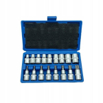 Pistikupesade komplekt, Torx, 17tk., 1/2, Cr-V.