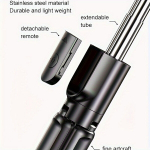 360&deg; P&ouml;&ouml;ratav Pikendatav Selfiepulk Statiiv Eemaldatava Juhtmevaba Puldiga