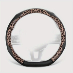 Luksuslik D-kujuline Rooli&uuml;mbris - K&otilde;ikhooaja Mugavus, Libisemisvastane ja Higistamisimav Kunstnahk Sisev&otilde;ruga. , Leopard Print Coffee-D Type (A2301) Golden Art
