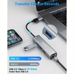 USB-C jaotur, ZESKRIS 4-porti USB 3.0 adapter.