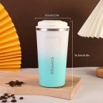 AIBEYOU 500ml Nutikas Temperatuuri N&auml;it Gradient Kohvitass - Lekkevaba, Isolatsiooniga Roostevaba Teras Reisitass V&auml;litingimusteks ja Autole., Valge