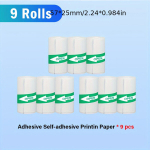 T&auml;iskomplekt 9 Rulli Mini Printeri Termokleeps Erikujuline Isekleepuv Paber 57mm , 9 ritinėliai Lipnus popierius