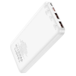 Akupank 10000mAh Akupank 20W, Hoco J101 - 1xUSB-C, 2xUSB, QuickCharge kuni 12V-1.67A, SuperCharge kuni 22.5W - Valge