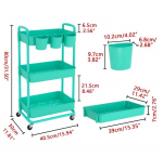 JIUYOTREE 3-korruseline ratastel plastikust hoiuk&auml;ru