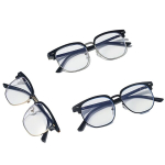Meeste lugemisprillid, 3PACK (auksinė juoda + sidabrinė juoda + matinė juoda) + 1,5X
