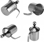 toiduauruti, multikeetja, k&auml;sitsi piimavahustaja &ndash; 400 ml roostevabast terasest vahusegisti kohvi, latte ja kuuma &scaron;okolaadi jaoks,