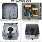 Elektril&uuml;litid, pistikupesad, IP66 v&auml;lispistikupesa, ilmastikukindel seinakontakt turvaliseks v&auml;listingimustes kasutamiseks.