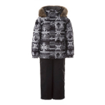 Huppa Poiste talvekomplekt WINTER, Black Pattern/ Black, 98