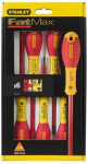 Set of 6 Insulated Screwdrivers 1000V - STANLEY FATMAX - 0-65-441 - Electrician + Philipps + Tester
