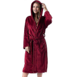 Numb naiste hommikumantlid, Resort Hotel Home Spa Terry Robe Fliisist hommikumantlid Plush Long_wine red_M