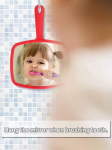 Kosmeetikakotid ja kosmeetikapeeglid, k&auml;sipeegel, k&auml;epidemega k&auml;eshoitav peegel,, punane