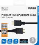 Deltaco HDMI kaabel R00100010, 3m, must