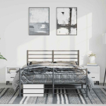 kaheinimese voodi，t&auml;iskasvanu voodi，metallist voodiraam peatsi ja jalutsiga, must, 150x200 cm CFE6536273