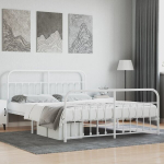 kaheinimese voodi，t&auml;iskasvanu voodi，metallist voodiraam peatsi ja jalutsiga, valge, 160 x 200 cm CFE7415132