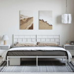 kaheinimese voodi，t&auml;iskasvanu voodi，metallist voodiraam peatsiga, valge, 183x213 cm CFE7061565
