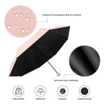 Naiste vihmavarjud, reisivihmavari &ndash; mini kokkupandav kompaktne &uuml;mbrisega vihmavari, v&auml;ike p&auml;ikese- ja vihmavari, korallipuuder