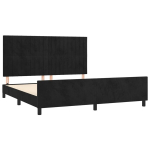 kaheinimese voodi，t&auml;iskasvanu voodi，voodiraam peatsiga, must, 180x200 cm, samet CFE7334744