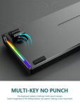 K620 Mini valgustatud RGB Game mehaaniline klaviatuur DIY kohandatav - stiil B mustvalge, sinine l&uuml;liti