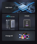 Ugreen 65W GLOS PD -laadija iPhone, MacBook, s&uuml;learvutid, tahvelarvutid - 3 porti &uuml;sna 65W USA