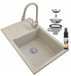 Graniit valamu Granitan Louis beež k&ouml;&ouml;gisegisti Snake sifoon komplekt