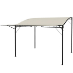 Outsunny pergola vaatetorn 3x2.5m terasest vetth&uuml;lgav p&auml;ikesekaitse reguleeritava katusega seinale paigaldatud aia vaatetorn vabalt seisev terrass katuse varikatusega aia r&otilde;dule kreemvalge, Kreminės baltos spalvos