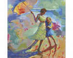 Ristpistes tikkimiskomplekt "Merev&auml;rvid", 35 x 35, RTO
