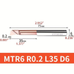 MTR2 MTR3 MTR4 MTR5 MTR6 MTR8 Volframkarbiid Igav Puuri L&otilde;ikurid Treimist&ouml;&ouml;riistad, MTR 6 R0.2 L35-1PC