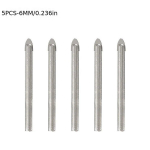 4/6/7tk Karbiid Kolmnurga Ots Plaadi Nibu Labidas Puuriterade Komplekt, Katmata &Uuml;marvars Klaasile Marmorile Portselan Keraamilisele Plaadile Betooni Aukude Avaaja Puuridele,  6mm-5vnt
