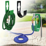 1tk Loov Aiahook - Teleskoopiline Voolikuhoidja, Seinale Kinnitatav, Plastist., Juoda