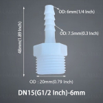 5tk Plastikust Meeste Keere Vooliku &Uuml;hendus G1/2 G3/4 Toll Pagood&uuml;hendus Veepumba Seade., G1/2&ndash;6 mm (1/4 colio)