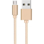 Kabel Samsung Galaxy A10, A6-A7-J6 2018, A3-A5-J7-J5-J3 2016-2017, S7 - Mikro-USB Katepikk Nylon Kootud Kuldne [Phonillico&reg;]