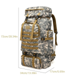 Turismi- ja reisiseljakotid, Ultimate Outdoor Adventure Gear veekindel 80L Camo seljakott matkamiseks ja m&auml;gironimiseks,