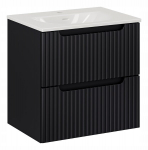 Vannitoakapp koos valamuga, seinale paigaldatav, must NOVA 61 x 40 x 59 cm