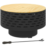 3-in-1 tulekauss &Oslash;60 x 39cm roostevabast terasest tulease grillresti, s&auml;demekaitse ja tuha k&uuml;hvliga, s&ouml;ehall, Medžio anglies pilka