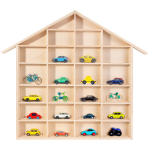 Creative Deco seinariiul-esemete hoidja, maja kujuline puidust riiul | Jagajatega stend, 26 sektsiooni | 56 x 50 x 3,5 cm | Riiul, vitriin eksponeerimiseks ja hoiustamiseks