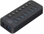Orico aktiivne Usb 3.0 jaotur, 7 porti, 5gbps, 24w, must
