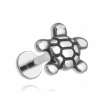 Titaanist labret k&otilde;rvar&otilde;ngas kilpkonn, h&otilde;be 1,2/6 mm