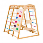 Sisemine m&auml;nguv&auml;ljak 9-&uuml;hes Montessori ronimism&auml;ng 147x120x143 cm V&auml;rvikas puit