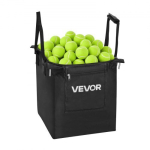 Tennispallide korv 200 palli mahutavusega, kokkupandav ratastega, 304 roostevabast terasest, hoiukott, must
