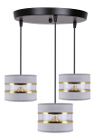 Rippvalgusti Candellux PANDY 3x40W E27 must sokkel hall-kuldne varjund