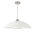 Rippvalgusti Candellux Duetto 1xE27 satiinnikkel valge klaasvarjuga