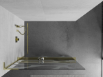 Mexen Kioto+ L du&scaron;inurk koos riiuliga Walk-in 100 x 200 cm, valge laine, kuldne - 800-100-123-50-97, 100 x 200 cm