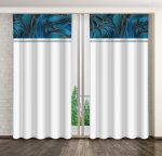 Eurofirany pimendav kardin ZMK-083, 160x270 cm, valge/sinine