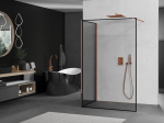 Mexen Kioto du&scaron;isein Walk-in 120 x 80 cm, must raam, roosa kuld - 800-120-212-60-70-080