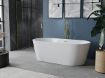 Mexen Luna vabadalt seisev vann 160 x 75 cm, valge, &uuml;levooluga kuldne harjatud - 52031607500-55, 160 x 75 cm