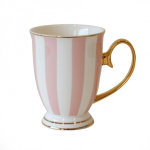Kruus, Stripy pink & white, 300 ml, Bombay Duck, roosa/valge
