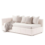 Voodi CLAURA-L + Madrats SAPNAS 2 XL|90x200|Valge #6|Boucle