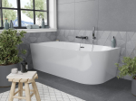 Mexen Mia vabaduseisuga nurgavann vasak 140 x 75 cm, valge, kroom &uuml;levool - 52691407500L-01, 140 x 75 cm