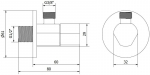 Mexen T nurgakraan segistile 1/2"x3/8", must - 79973-70, 1/2"x3/8"